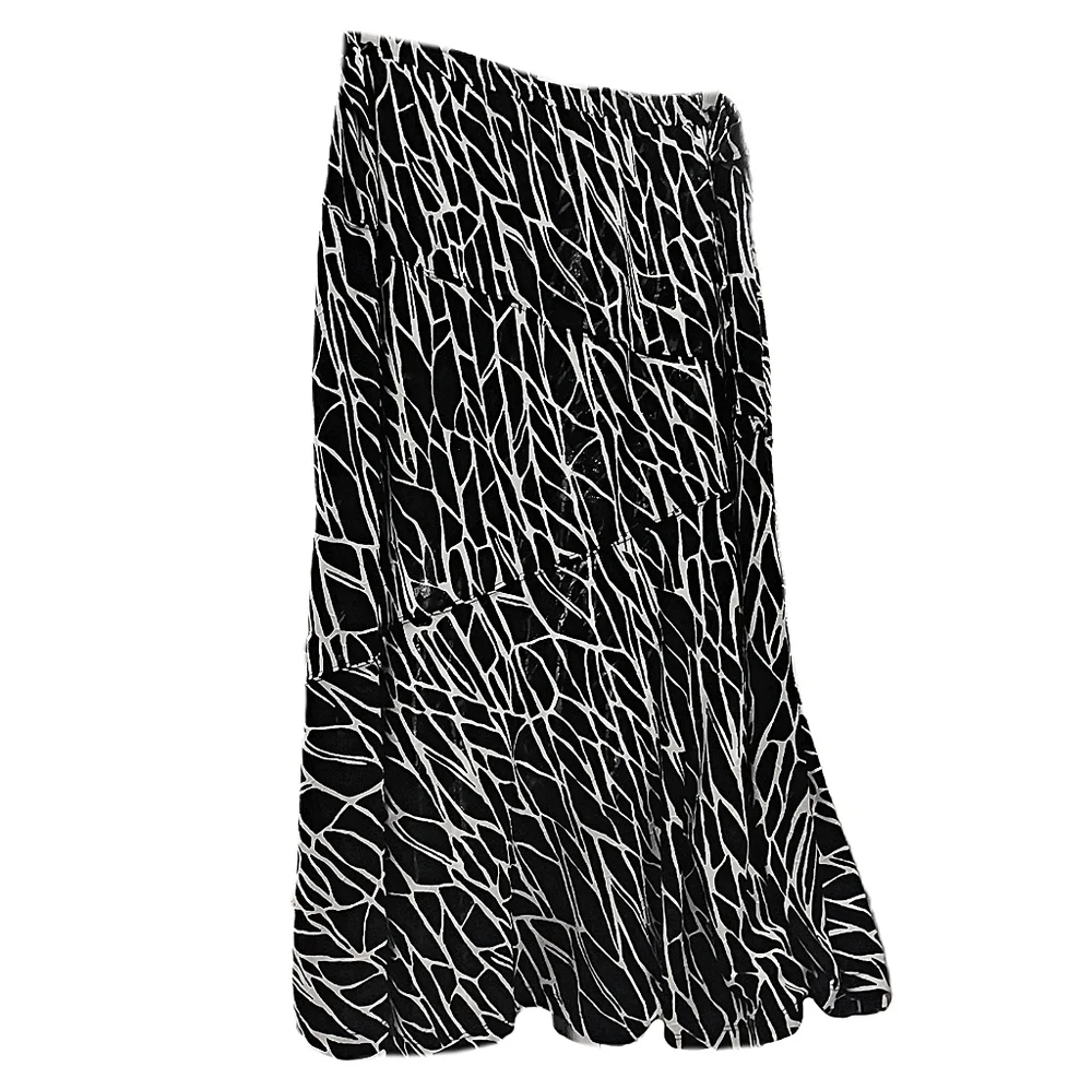 Joy Mangano Maxi Skirt Tiered Asymmetrical Abstract Print Size 3x - Picture 1 of 2